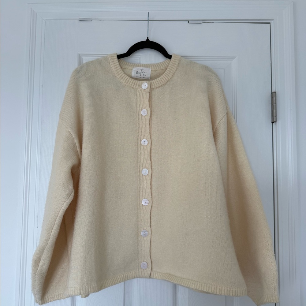 Butter yellow Button-Up Women's Sweater